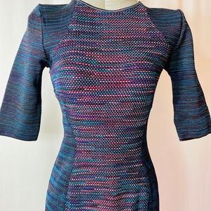 M Missoni Blue Purple Black Stretch Knit Dress